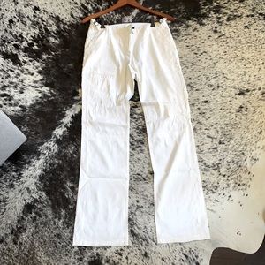 Theory White Linen-Blend Cargo Pants.